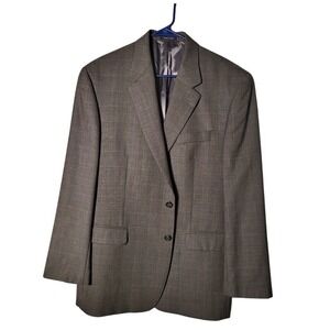 Ralph Lauren Wool Men's Brown Plaid Blazer 2 Button Sport Coat Business Jacket